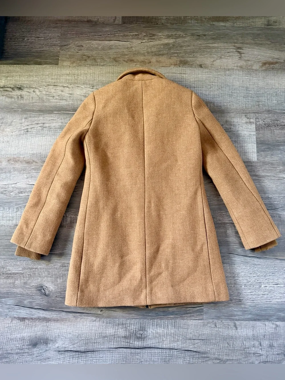 J.Crew Lodge Coat in Italian Stadium-Cloth Wool Heather Acorn 00 XS Camel Brown